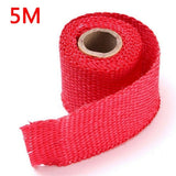 5m*5cm*1.5m Glass Fiber Tape Auto Exhaust Pipe Wrap Insulation 900-1200 Degrees Temperature Cotton Insulation Heat Wrapped Tape - gearextra
