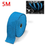 5m*5cm*1.5m Glass Fiber Tape Auto Exhaust Pipe Wrap Insulation 900-1200 Degrees Temperature Cotton Insulation Heat Wrapped Tape - gearextra