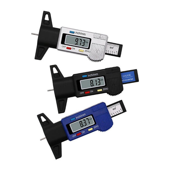 Digital Car Tire Tread Depth Tester 0-25mm Tyre Tread Depth Gauge Meter Measurer Tool Caliper LCD Display Tire Measurement - gearextra